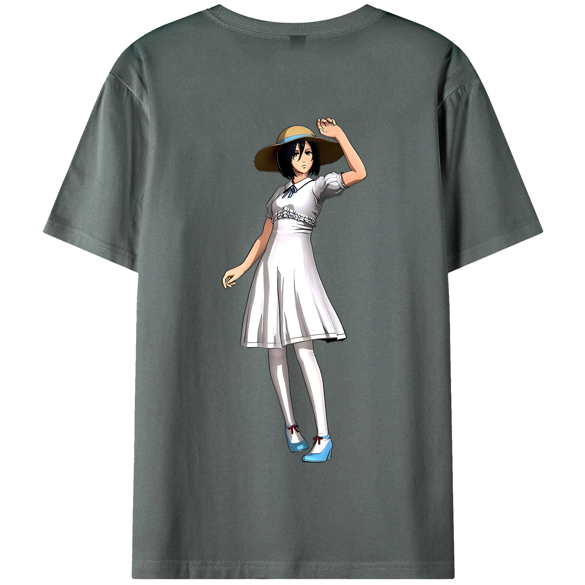（画像用） 進撃の巨人 ミカサ·アッカーマン Attack on Titan Mikasa Ackerman 綿100％半袖Tシャツ（背面プリント）